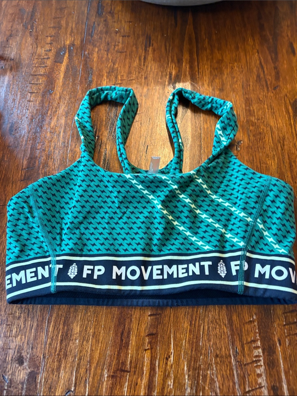 Free People Green Black Sports Bra